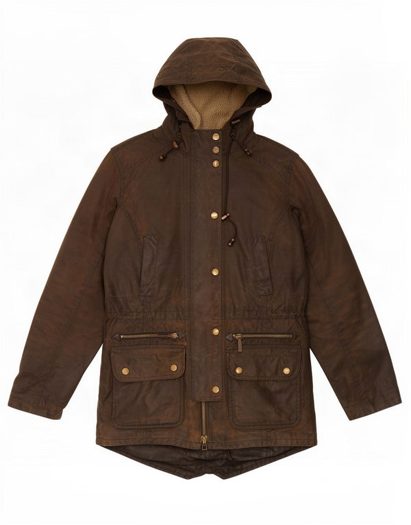Barbour Veste à capuche en coton ciré pour femme UK 8 Small Kaki