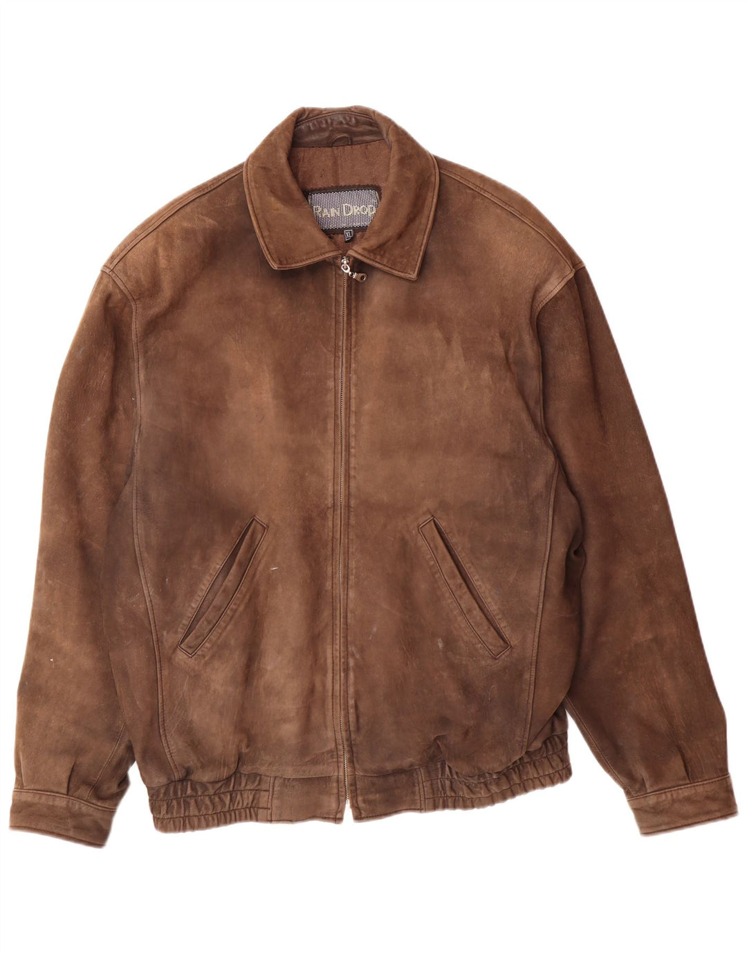 veste en cuir homme vintage UK 42 XL Cuir Marron