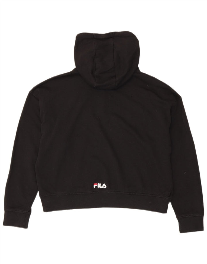 FILA Pull à capuche surdimensionné pour femme UK 6 XS Noir