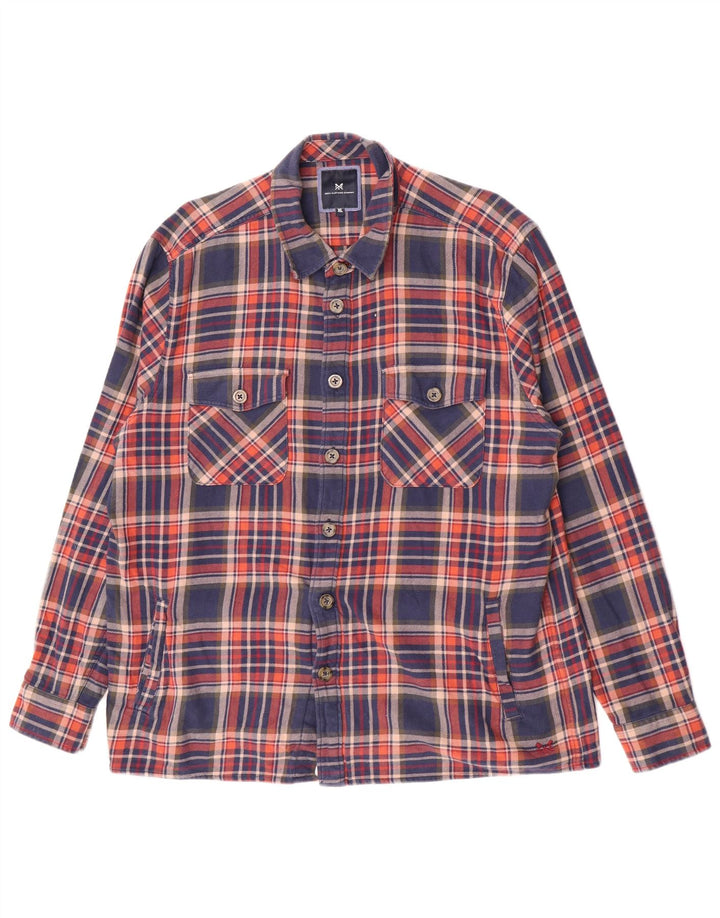 Crew Clothing Chemise en flanelle pour homme XL en coton à carreaux multicolores
