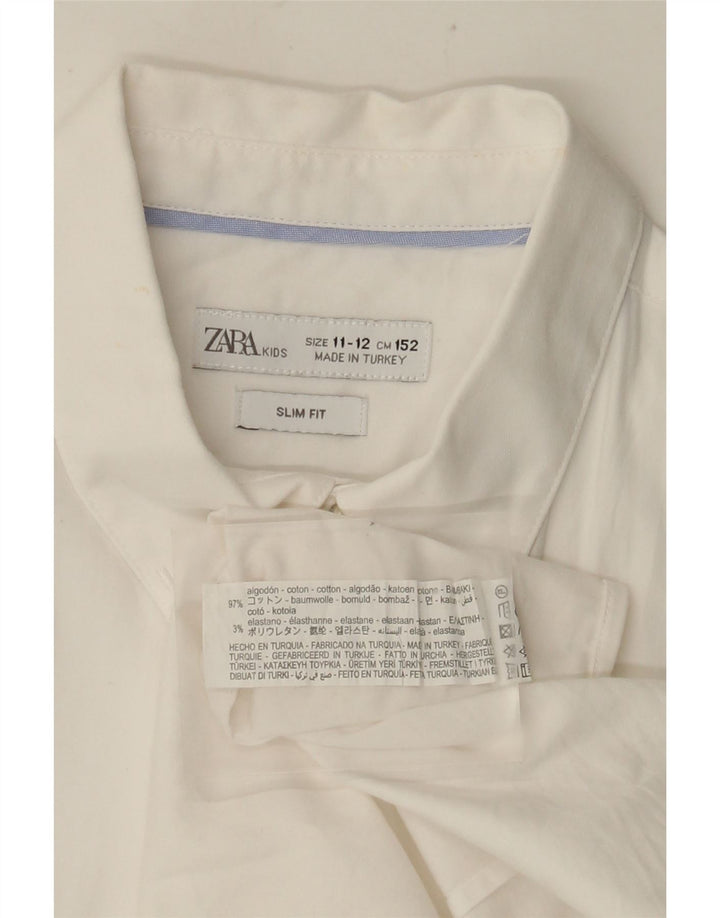 Zara Chemise Slim Fit Garçon 11-12 ans Blanc Coton