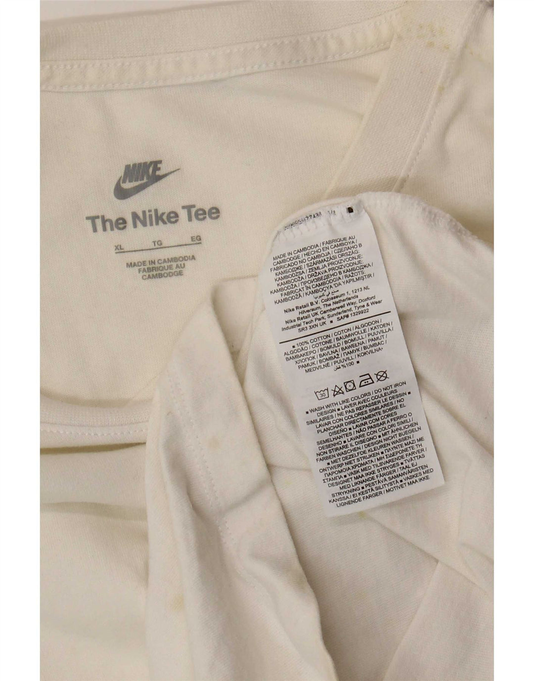 Nike T-Shirt Homme Haut XL Coton Blanc