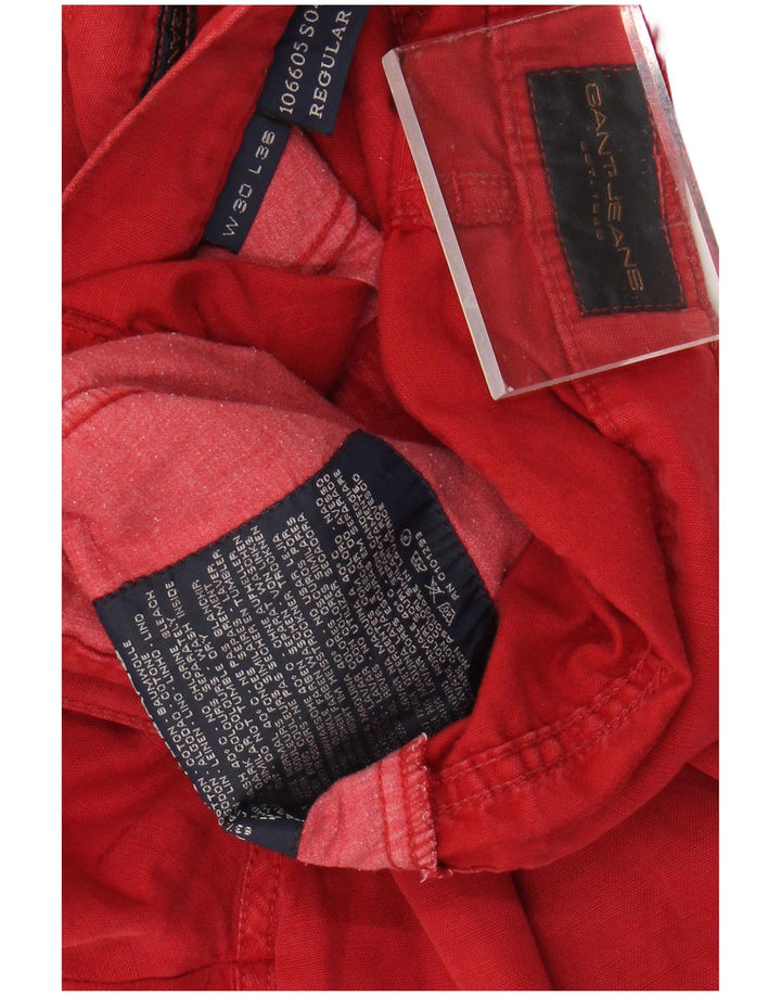 GANT Pantalon décontracté coupe classique pour homme W30 L36 Rouge Coton