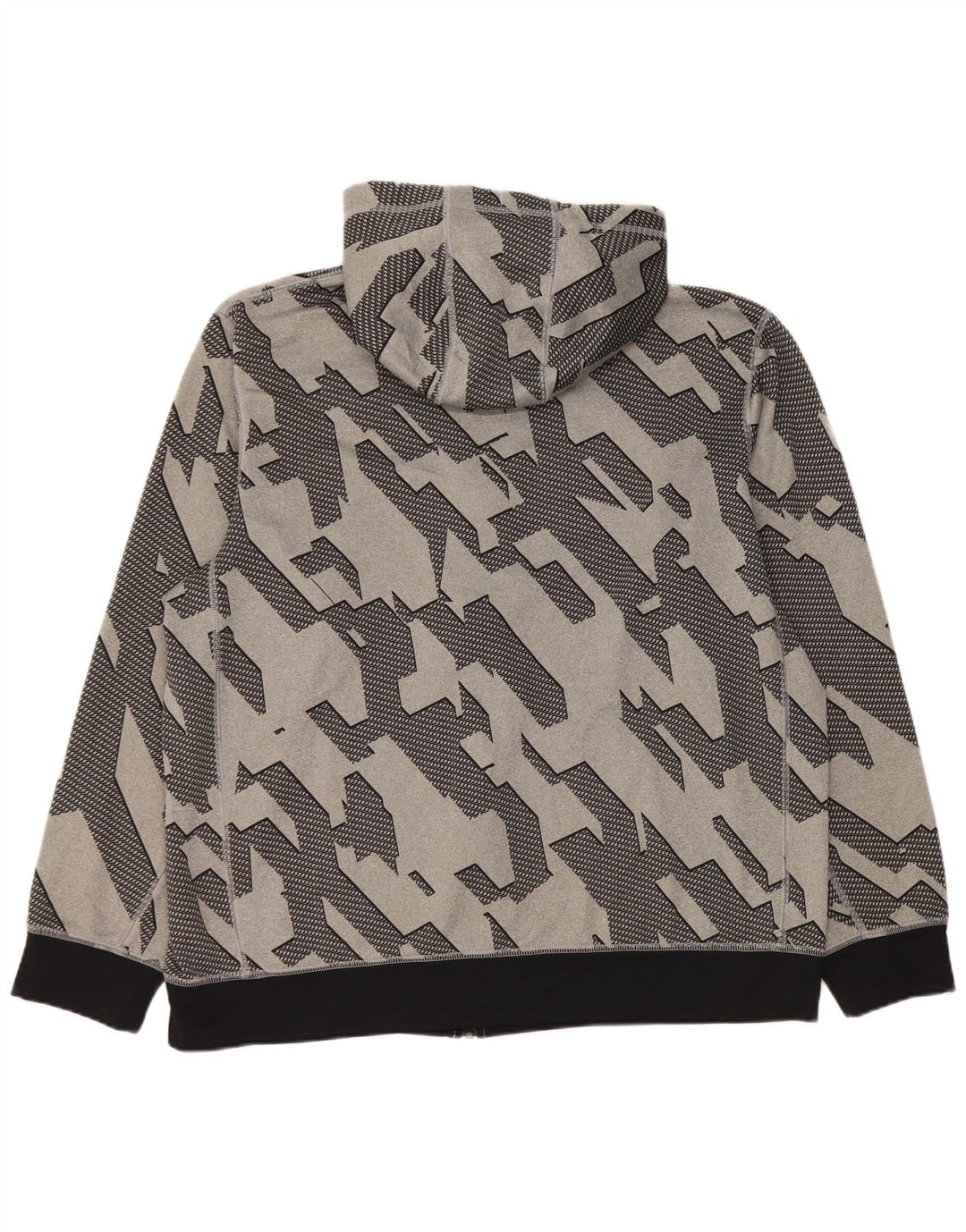 Nike Homme Dri Fit Zip Sweat à capuche XL Gris Géométrique Polyester