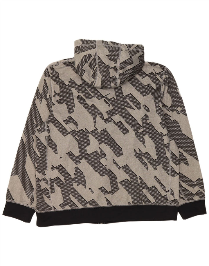 Nike Homme Dri Fit Zip Sweat à capuche XL Gris Géométrique Polyester