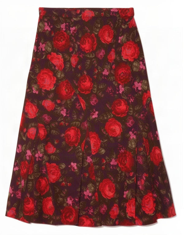 Marks & Spencer Jupe en velours côtelé pour femme UK 12 Medium W32 Violet Floral