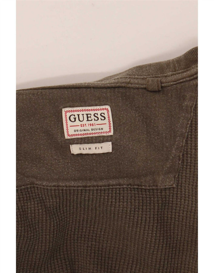 Guess Haut Slim Fit à Manches Longues Homme Kaki Moyen