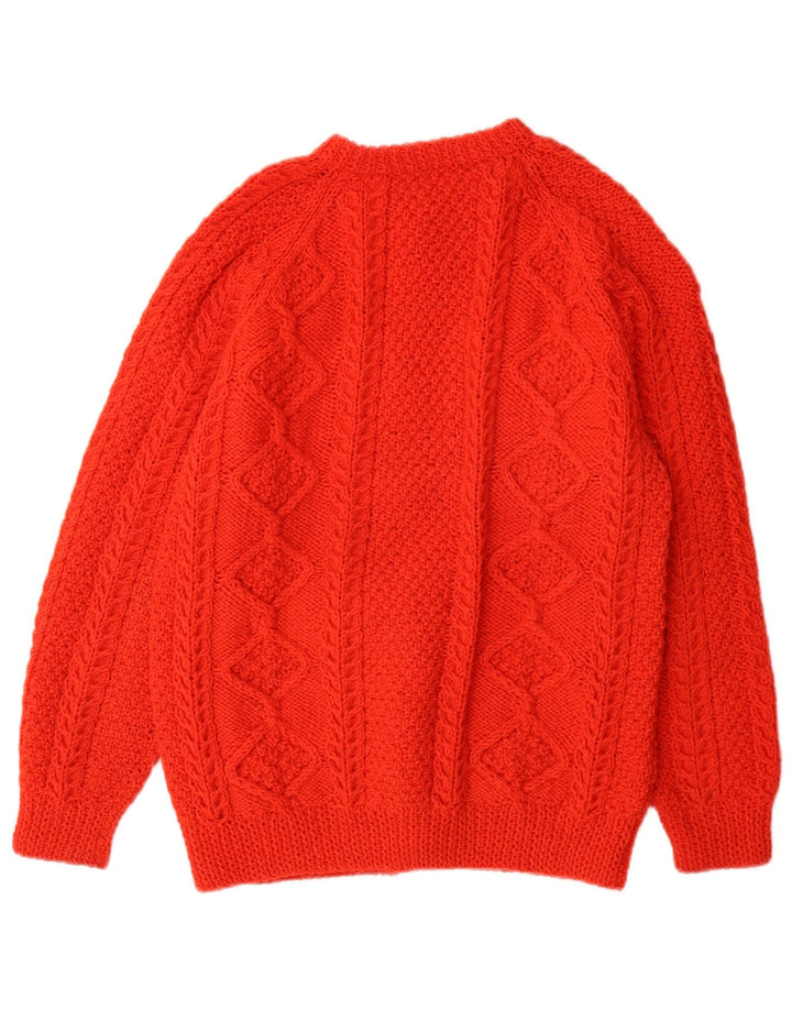 vintage Womens Jumper Sweater UK 10 Petit Rouge Géométrique
