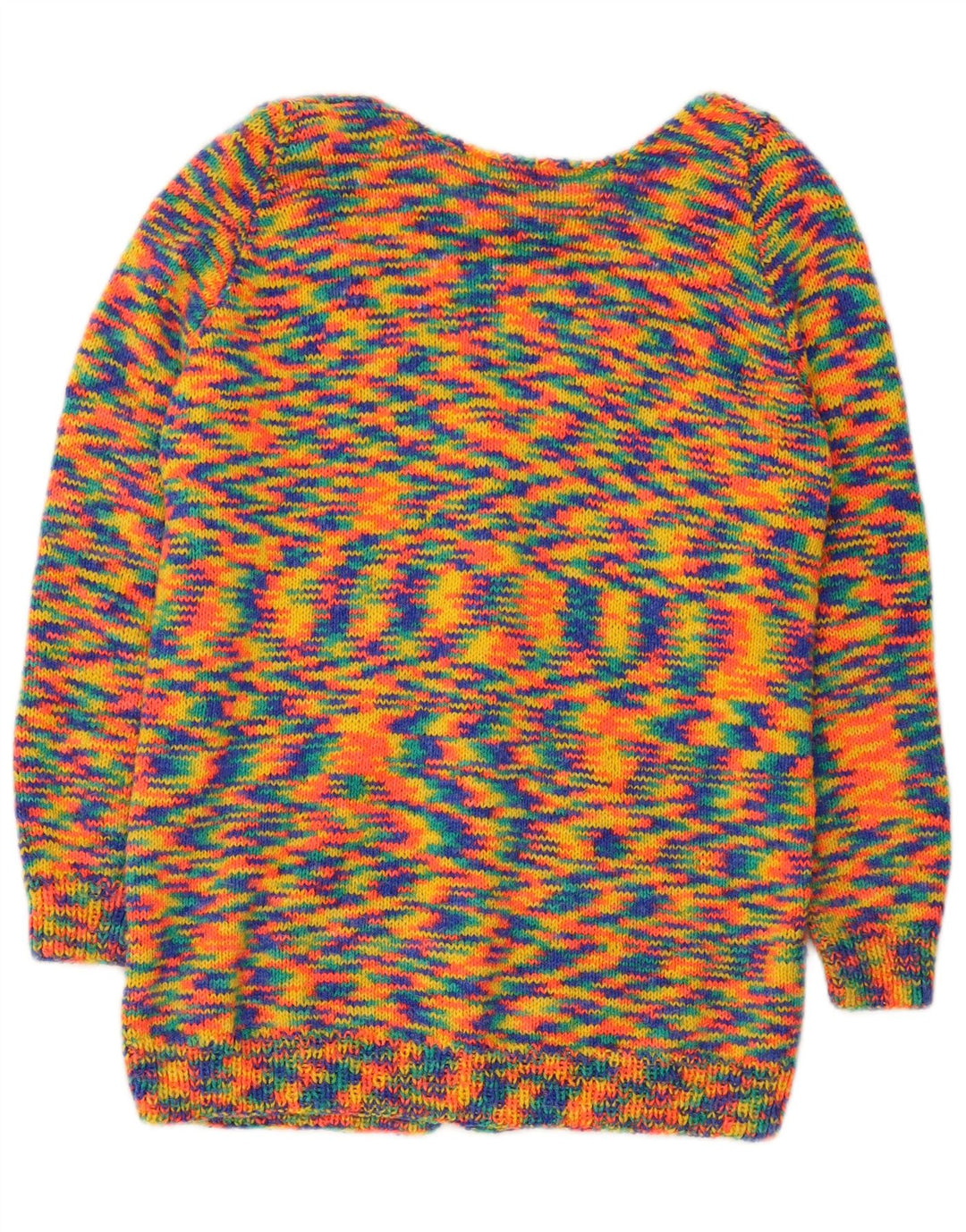 VINTAGE Pull Cardigan Femme UK 16 Grand Multicolore Moucheté