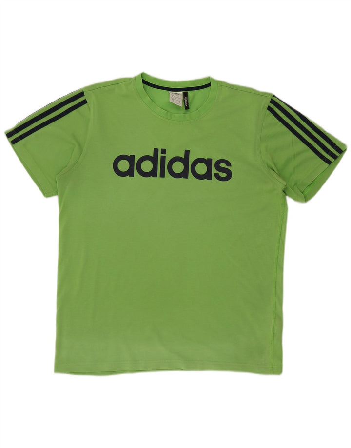 ADIDAS T-Shirt Climalite Graphic Homme Vert Moyen Coton