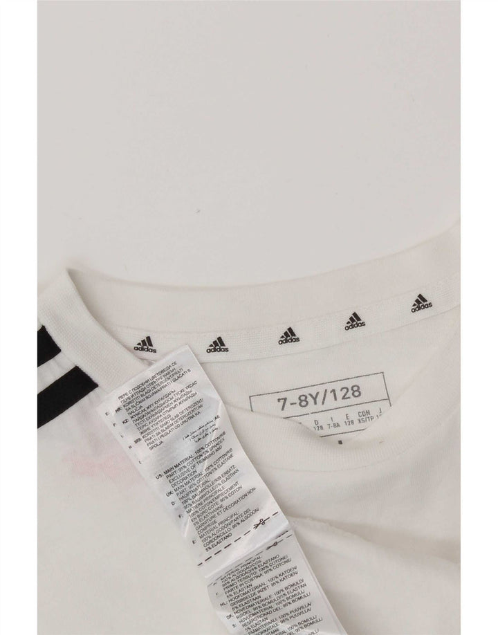 Adidas T-Shirt Top Garçon 7-8 ans Blanc Coton