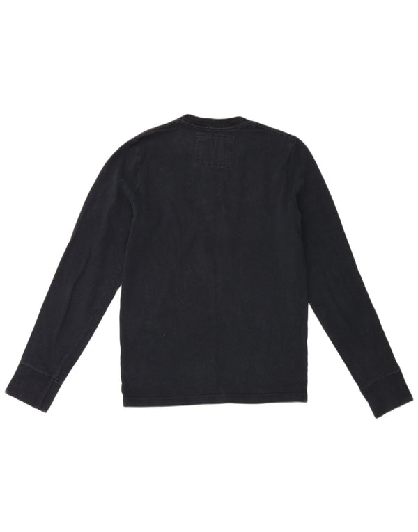 Abercrombie & Fitch Haut à manches longues pour homme Muscle Graphic Petit bleu marine