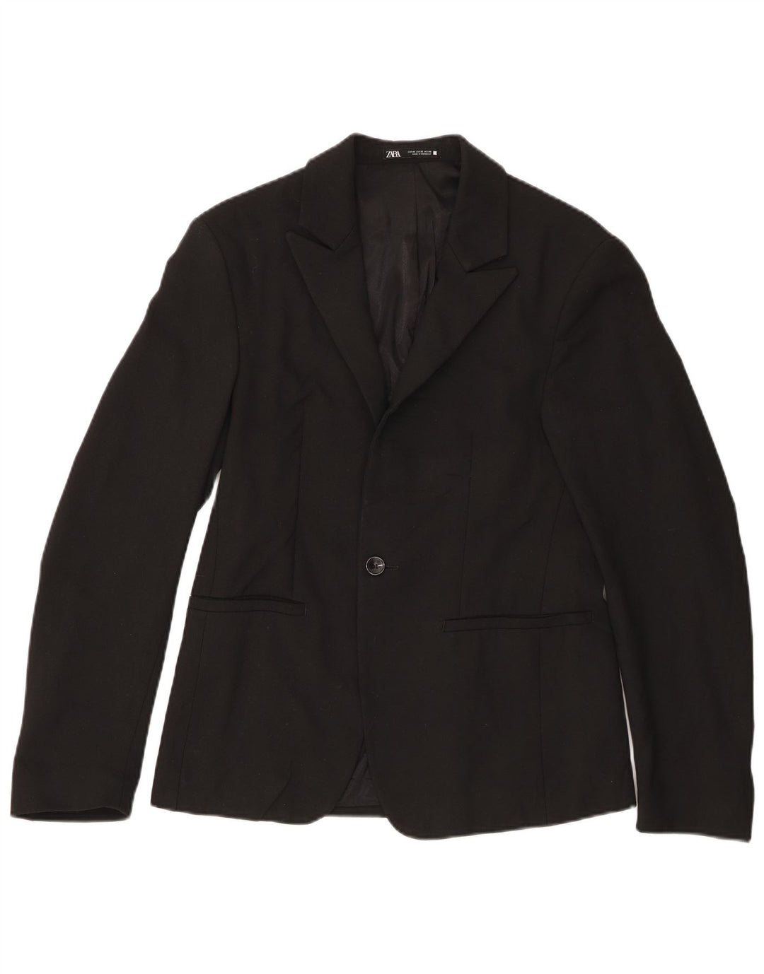Zara Veste Blazer 1 Bouton Homme EU 46 Petit Noir