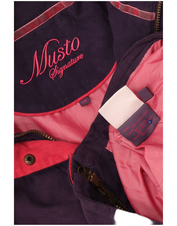 Musto Veste matelassée Signature pour femme UK 14 Large Violet Polyester