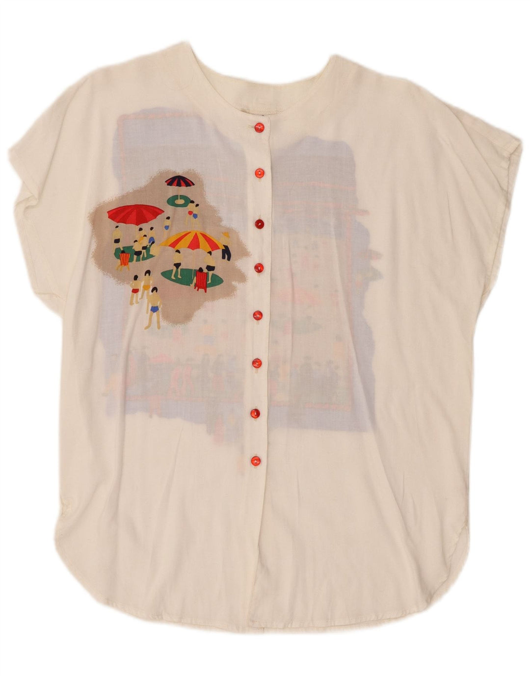 New Fast Chemisier graphique surdimensionné pour femme EU 36 Petit blanc