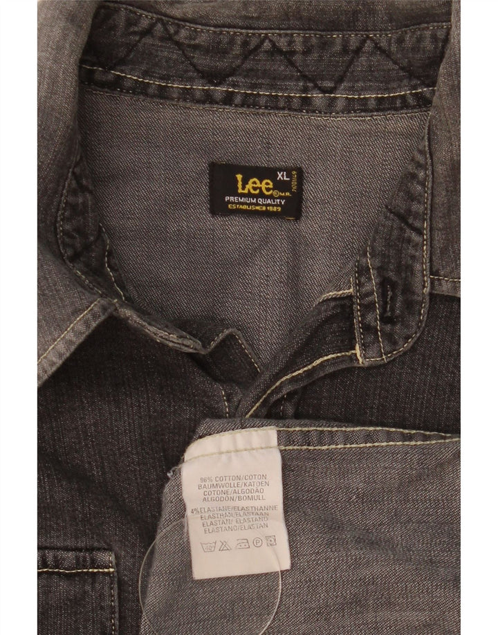 Lee Chemise en Jean XL Gris Coton Homme