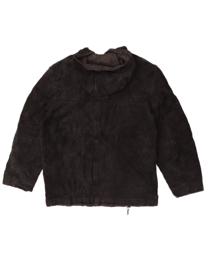 Privilegi Veste à capuche en daim pour femme IT 44 Cuir noir moyen