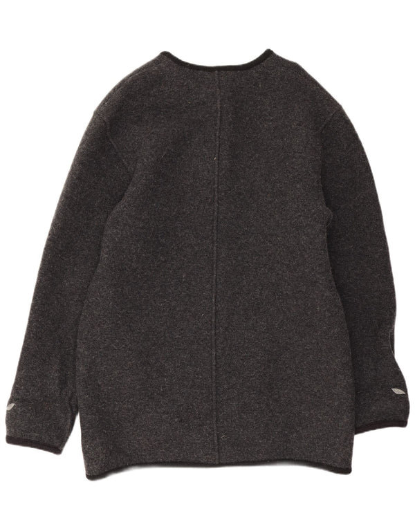 Geiger Womens Longline Cardigan Sweater EU 42 Large Gris Floral Nouvelle Laine