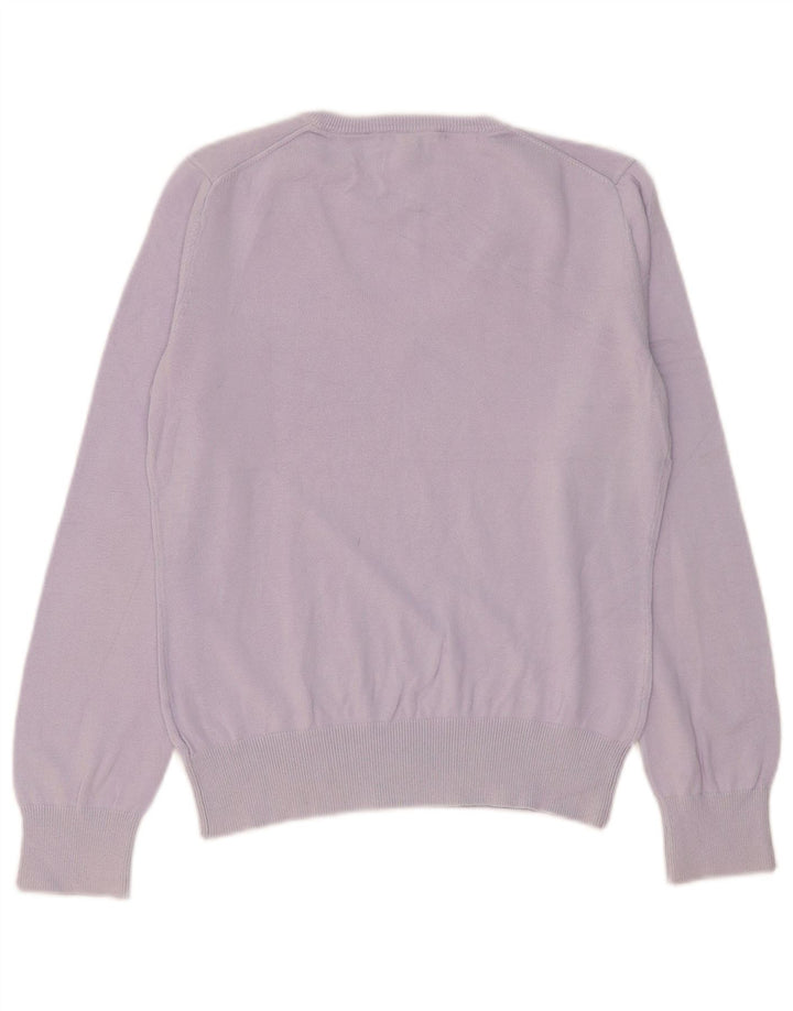 GANT Pull col en V pour femme UK 14 Large Violet Coton