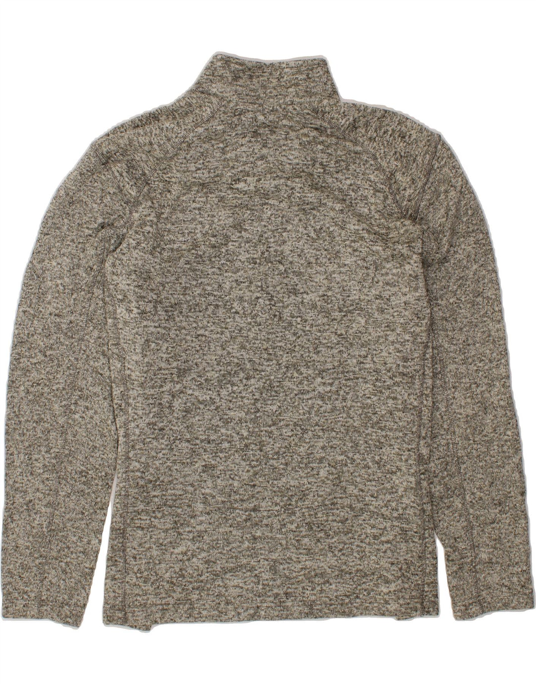 EDDIE BAUER Mens Zip Neck Sweatshirt Jumper XL Grey Flecked Polyester Vintage Eddie Bauer and Second-Hand Eddie Bauer from Messina Hembry 