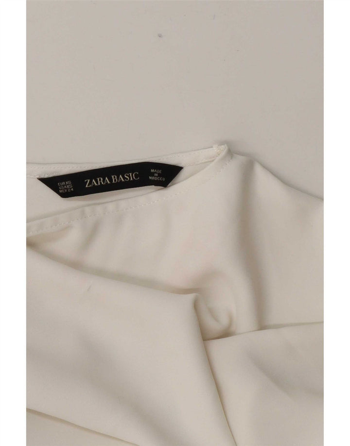 Zara Womens Blouse Oversize Top UK 6 XS Blanc Colorblock