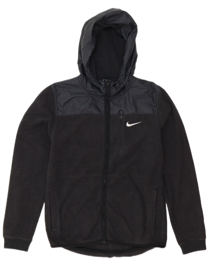 Nike Veste polaire à capuche pour homme UK 36 Petit Noir Colorblock Polyester