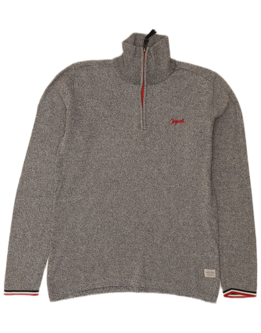 Jack & Jones Pull à col zippé pour homme Petit gris moucheté