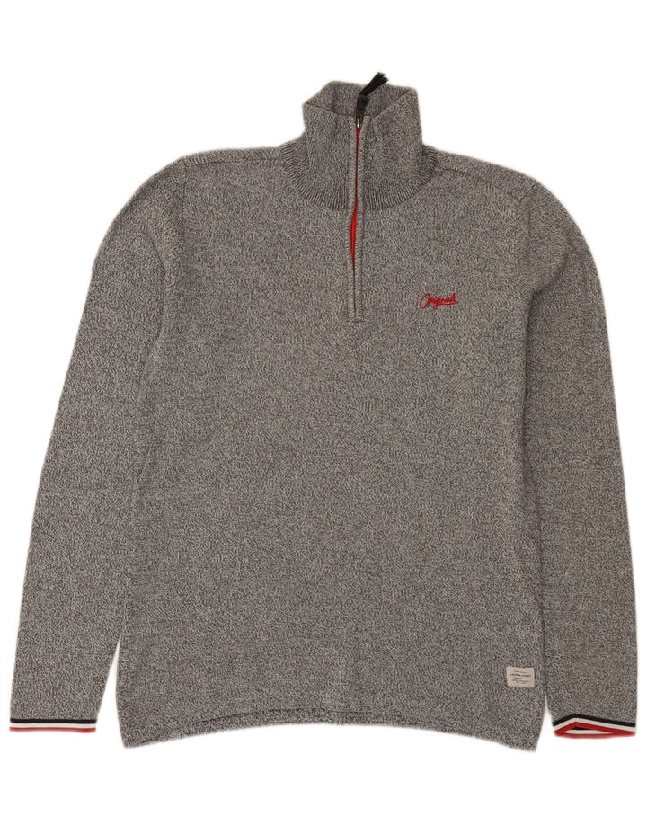 Jack & Jones Pull à col zippé pour homme Petit gris moucheté