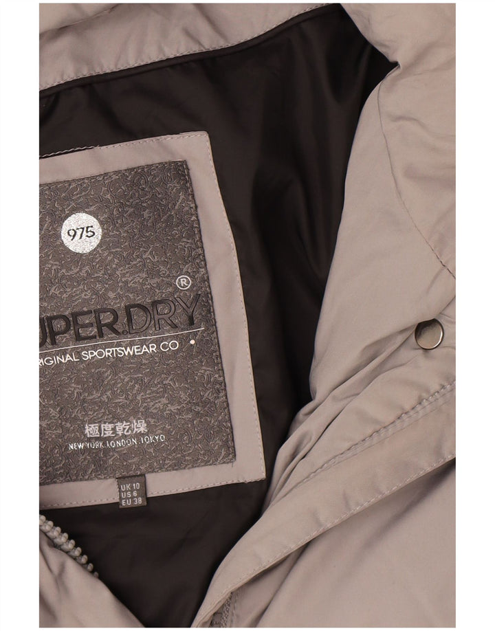 Superdry Manteau matelassé à capuche surdimensionné pour femme UK 10 Petit Gris