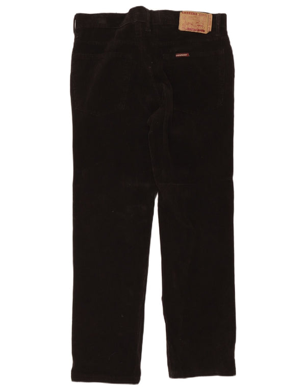 Carrera Pantalon droit en velours côtelé pour homme W31 L28 Noir Coton