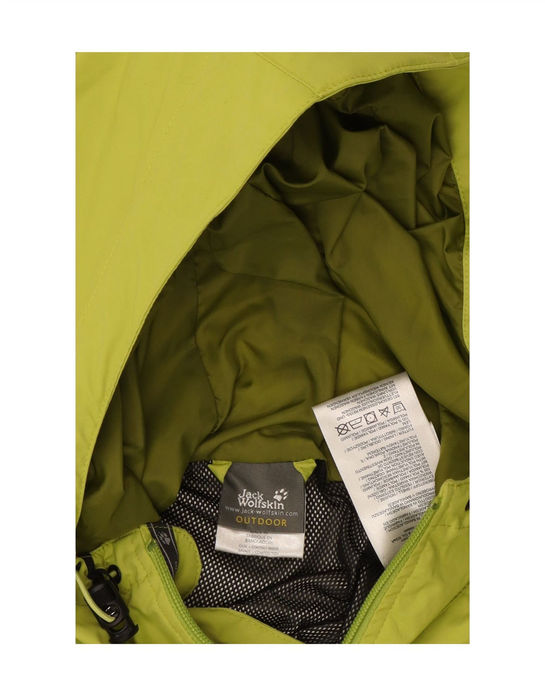 JACK WOLFSKIN Veste de pluie à capuche pour femme UK 16 Large Vert Polyamide