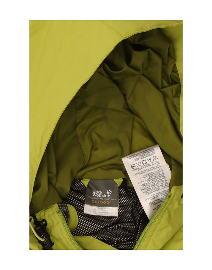 JACK WOLFSKIN Veste de pluie à capuche pour femme UK 16 Large Vert Polyamide