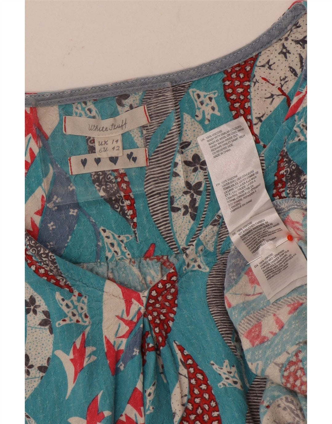 Chemisier White Stuff Femme UK 44 Large Bleu Floral Viscose