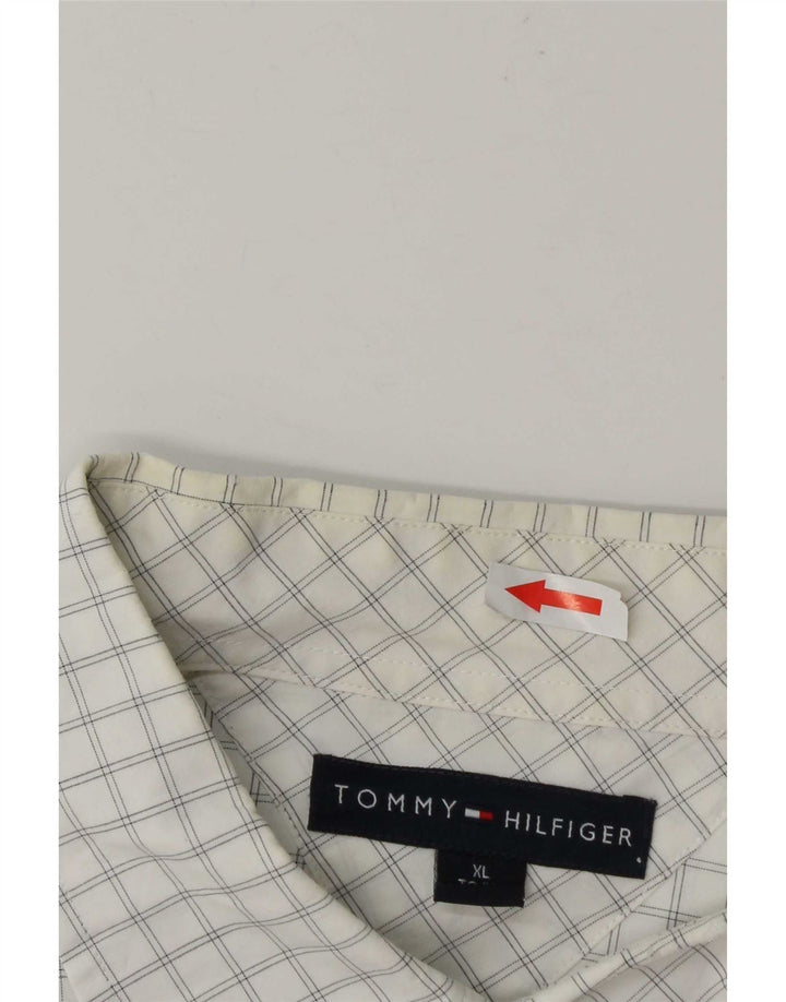 Tommy Hilfiger Chemise Homme XL Blanc Carreaux Coton