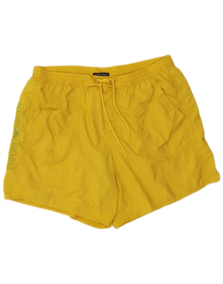 EMPORIO ARMANI Short de Bain Graphique IT 56 XL Homme Jaune Polyamide