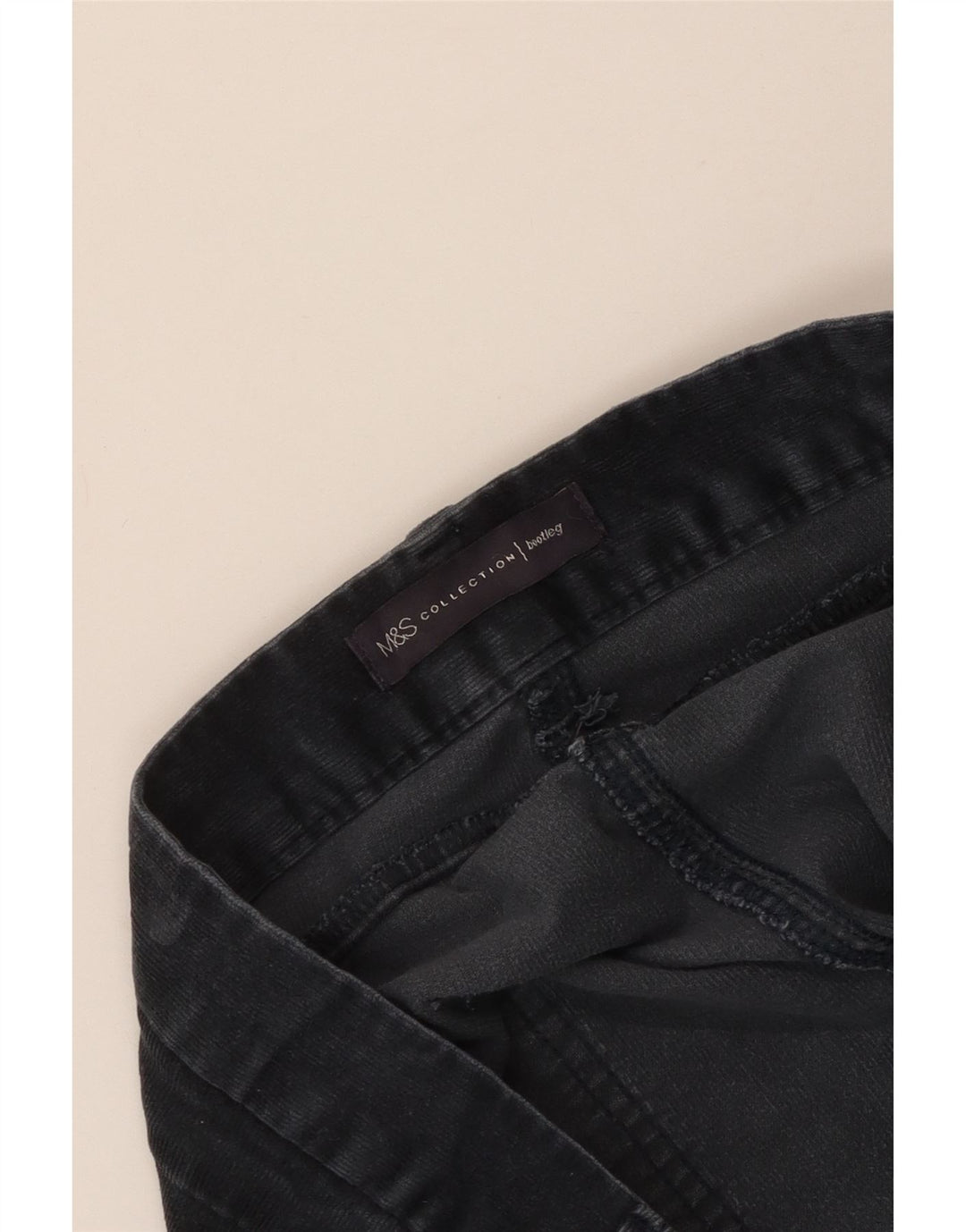 Marks & Spencer Pantalon Bootcut Velours Côtelé Femme W40 L33 Bleu Marine