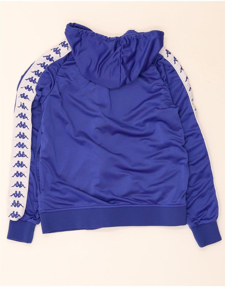KAPPA Pull à capuche zippé graphique pour femme UK 10 Small Bleu Colorblock