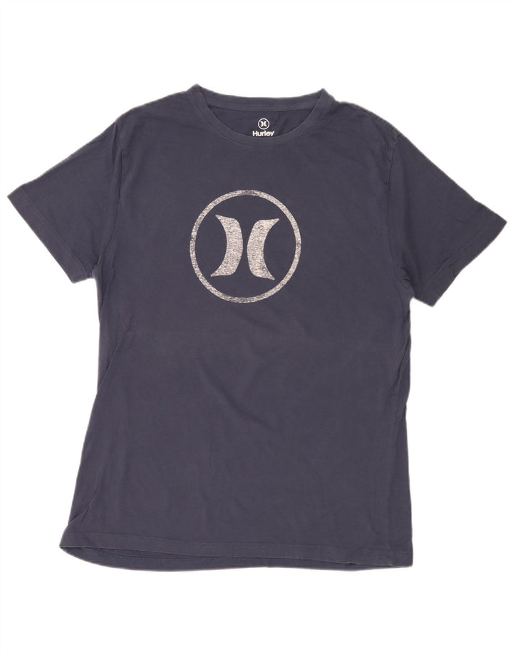 Hurley T-Shirt Graphique Homme Bleu Marine Moyen Coton