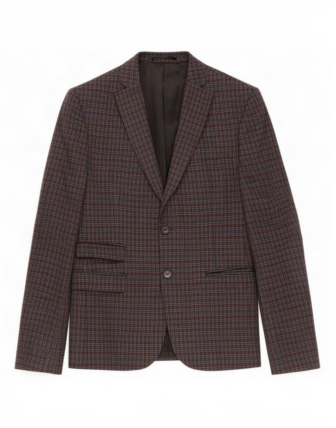 Berna Veste blazer à 2 boutons pour homme UK 38 Gris moyen à carreaux