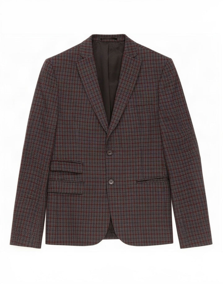 Berna Veste blazer à 2 boutons pour homme UK 38 Gris moyen à carreaux