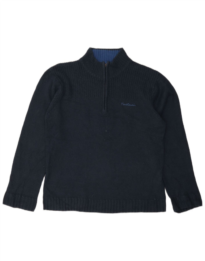PIERRE CARDIN Pull Col Zippé Homme Bleu Marine Moyen Acrylique