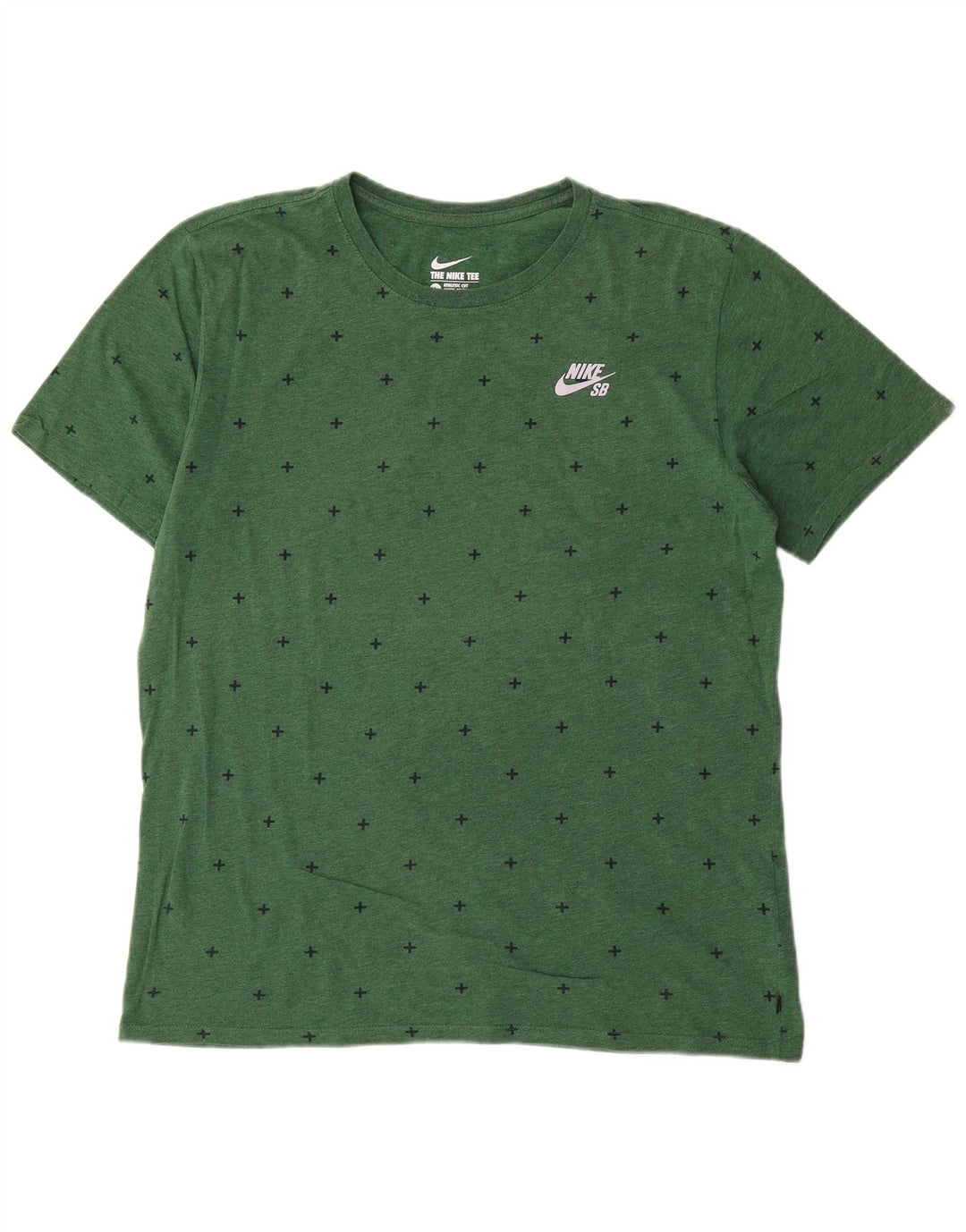 Nike Mens Athletic Cut Abstract Pattern T-Shirt Top Large Vert Coton