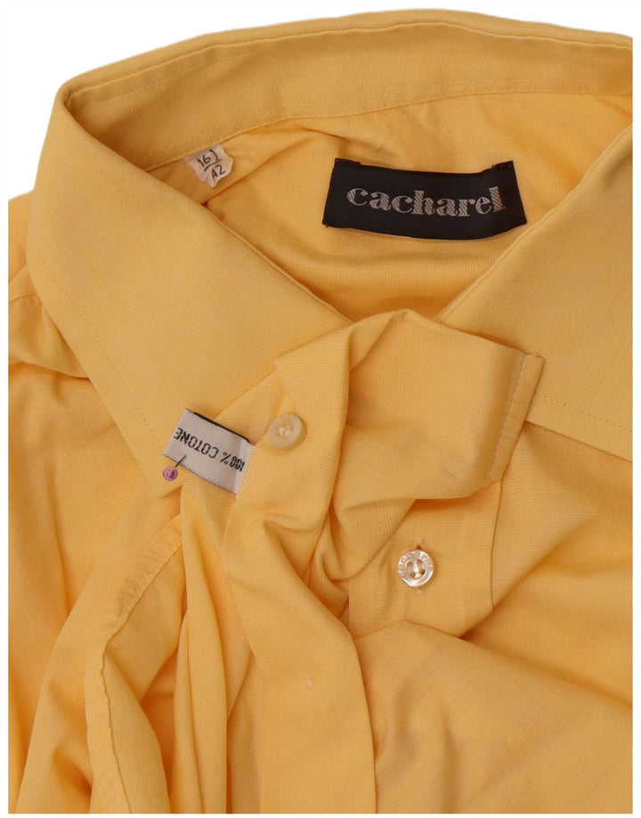 Cacharel Chemise Homme Taille 42 16 1/2 Grand Coton Jaune