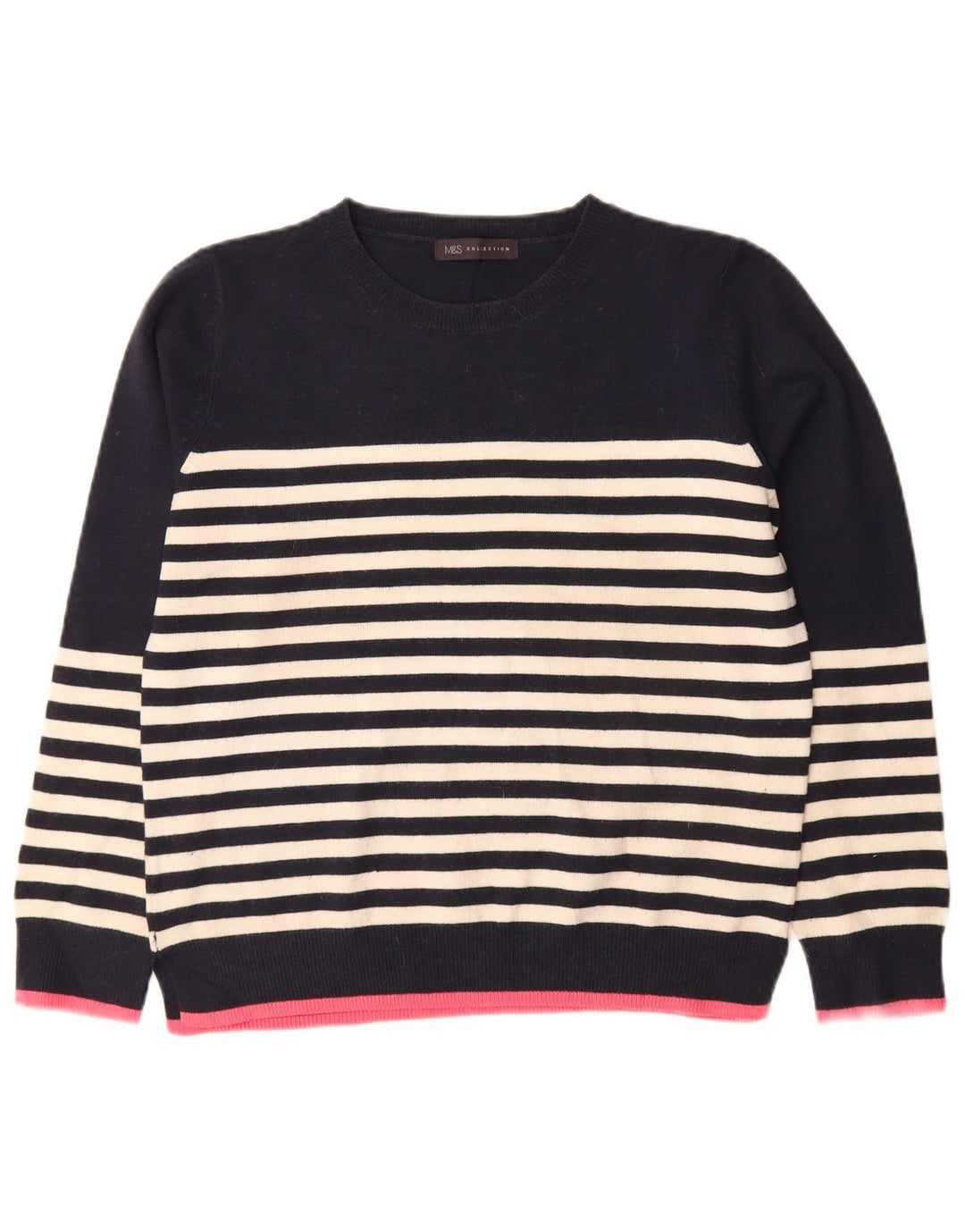 Marks & Spencer Pull col bateau pour femme UK 12 Bleu marine moyen