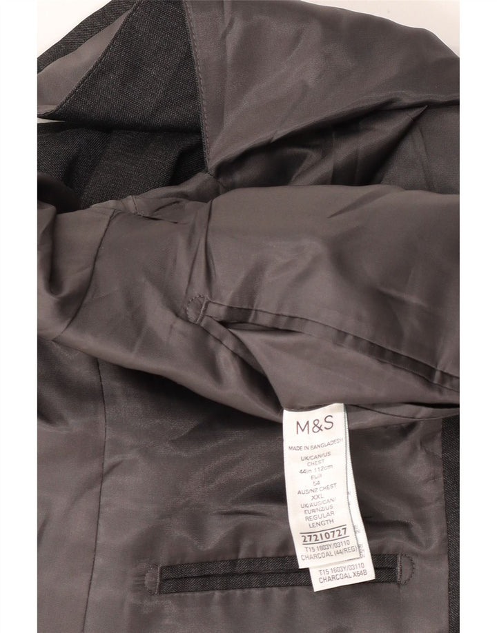 MARKS & SPENCER Veste Blazer 2 Boutons Homme UK 44 XL Gris Polyester