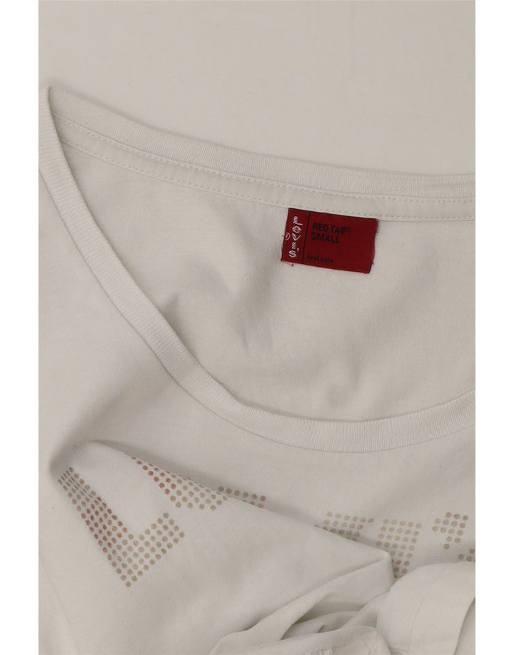 Levi's T-Shirt Graphique Femme UK 10 Small Blanc