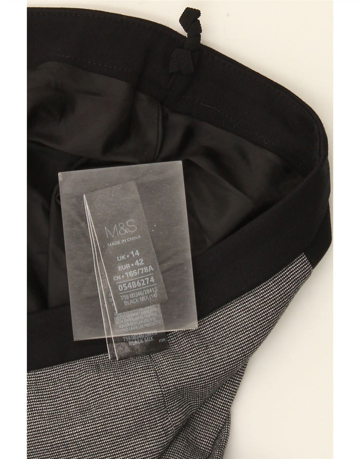Marks & Spencer Jupe crayon pour femme UK 14 Large W34 Noir à carreaux Polyester