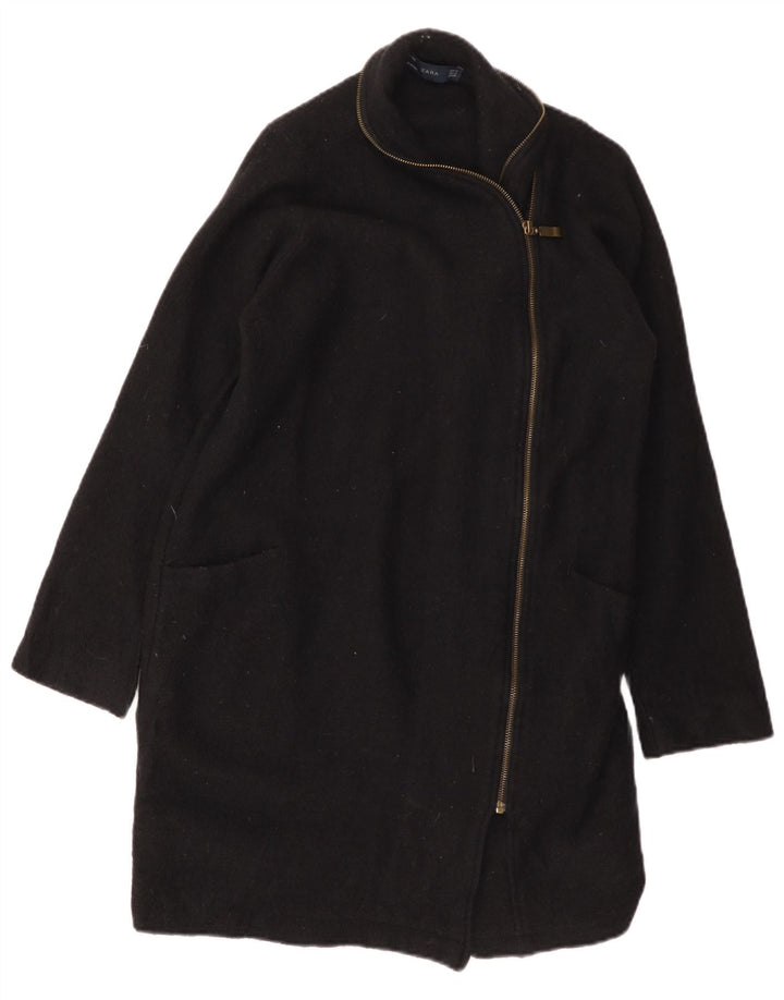 Manteau Femme ZARA France 44 Laine Noir Moyen