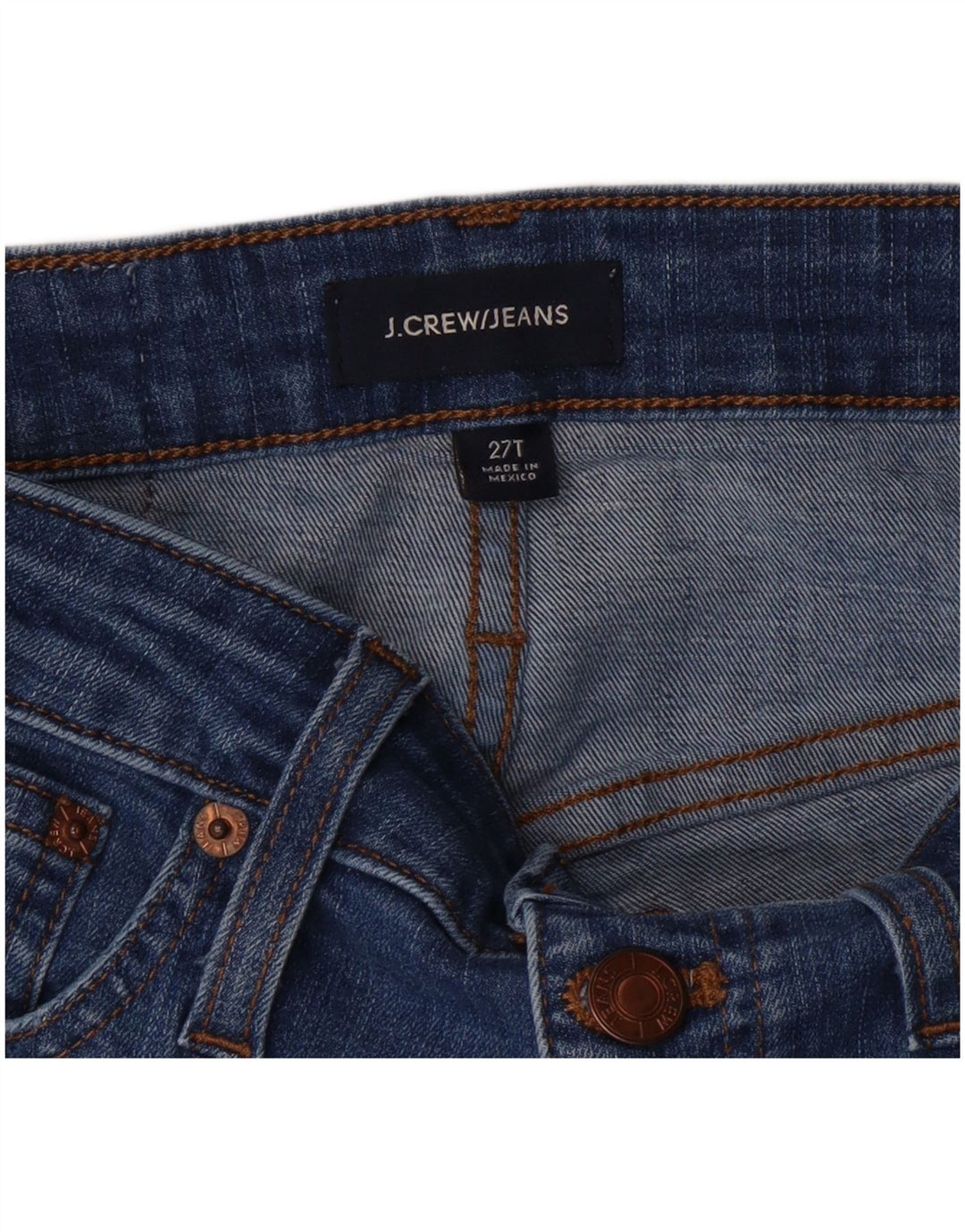 J. CREW Jean skinny effet vieilli pour femme W27 L30 Bleu