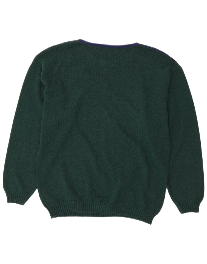 LES COPAINS Pull ras du cou pour femme UK 18 XL Vert Colourblock